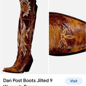 Western over the knee leather boots